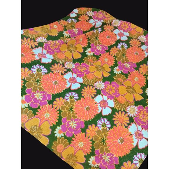 Vintage Mid Century Bath Sheet Beach Towel Retro Kitsch NOS Flowers 1960s MCM Hu - Picture 4 of 8